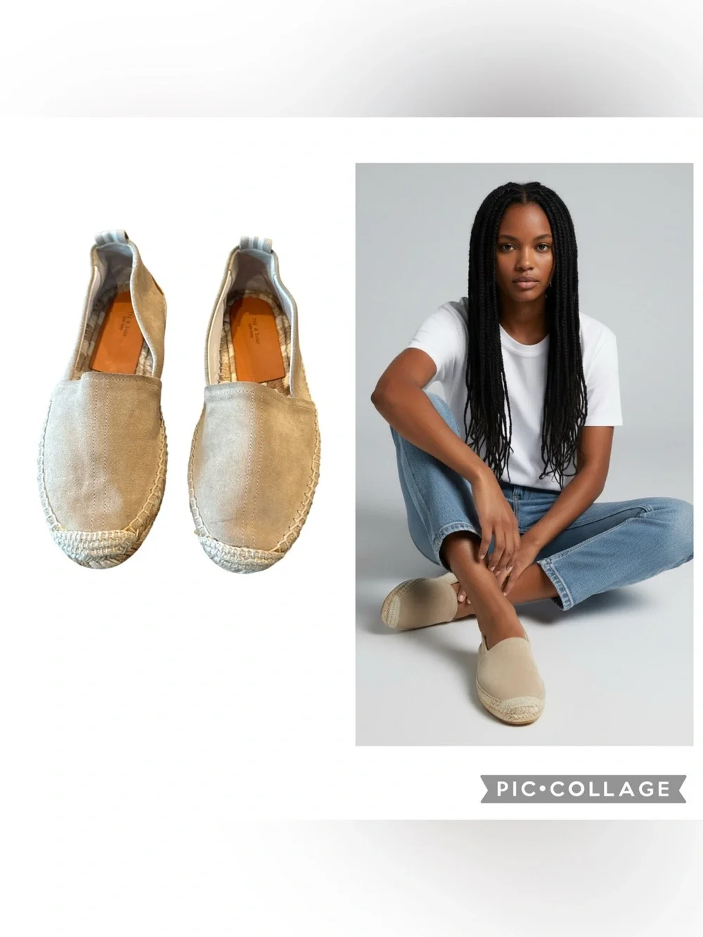 Rag & Bone Suede Espadrille Flats Taupe Size 39